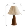 Opviq Lámpara de Mesa de Madera Crema y Nogal